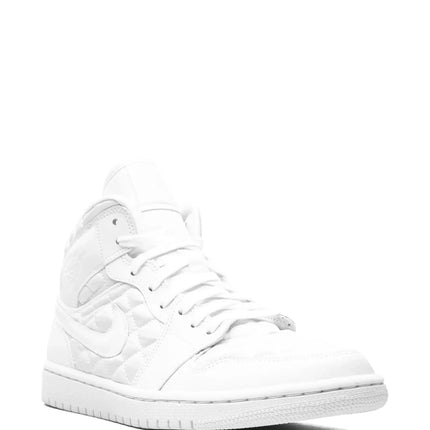 Men's Air Jordan 1 High Quilted White Shoes