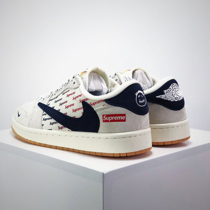 Men's Travis Scott x Fragment Design x Air Jordan 1 Low OG Supreme Shoes