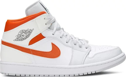 Men's Air Jordan 1 Mid Starfish Pure Platinum Shoes