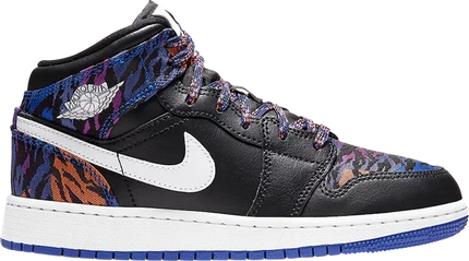 Men's Air Jordan 1 Mid Tiger Stripe Shoes