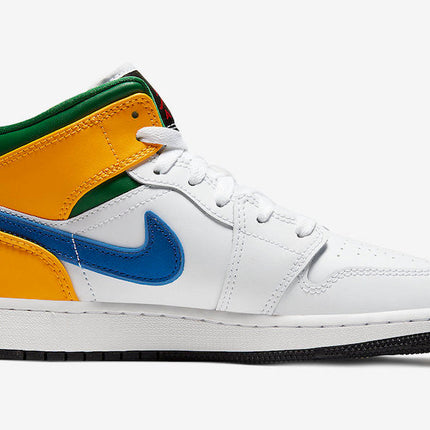 Men's Air Jordan 1 Mid White Court Purple-Spirit Teal Shoes