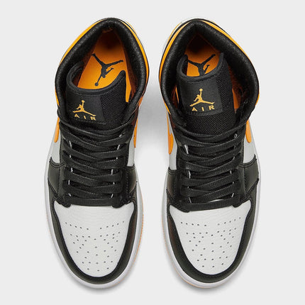 Men's Air Jordan 1 Mid White Laser Orange-Black Shoes