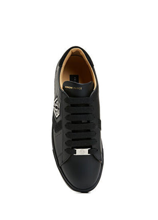 Philipp Plein Lo-Top Arrow Force Men's Leather Sneaker In Black