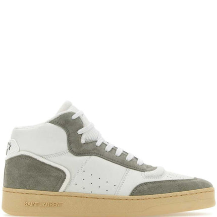 Men's Saint Laurent SL80 High-Top Sneakers In White Light Grey