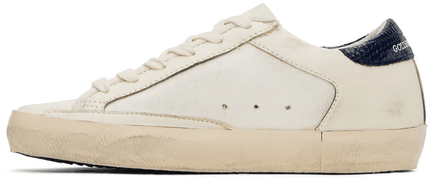 Men's SSENSE Exclusive White Super-Star Sneakers In Navy Brown