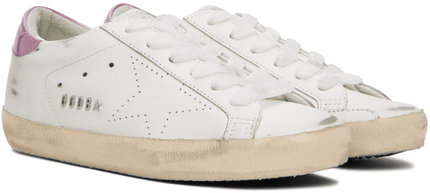 Men's SSENSE Exclusive White Super-Star Sneakers In Pink Iridescent