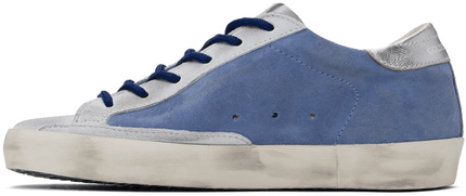 Men's SSENSE Exclusive White Super-Star Sneakers In Silver Blue Gray