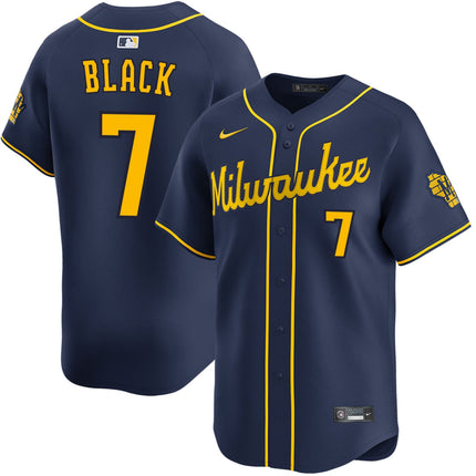 Tyler Black Milwaukee Brewers 2025 Alternate Limited Jersey - Navy