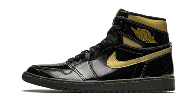 Men's Air Jordan 1 High Black Metallic Gold Shoes