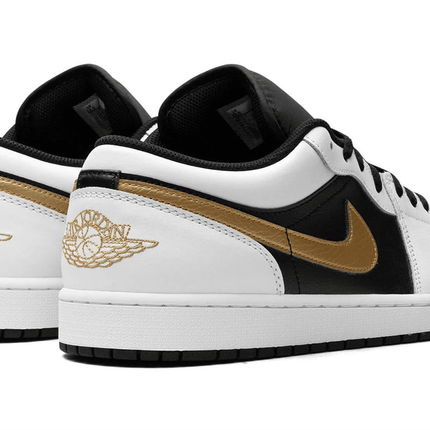 Men's Air Jordan 1 Low Gold Swoosh Shoes