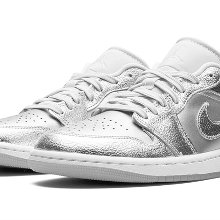 Men's Air Jordan 1 Low Metallic Silver Shoes