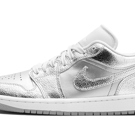 Men's Air Jordan 1 Low Metallic Silver Shoes