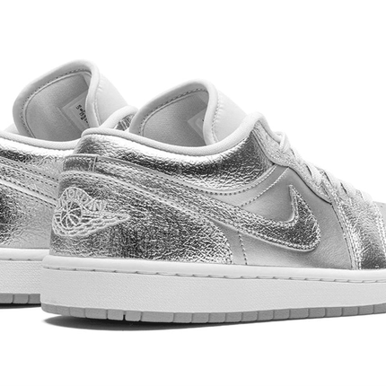 Men's Air Jordan 1 Low Metallic Silver Shoes