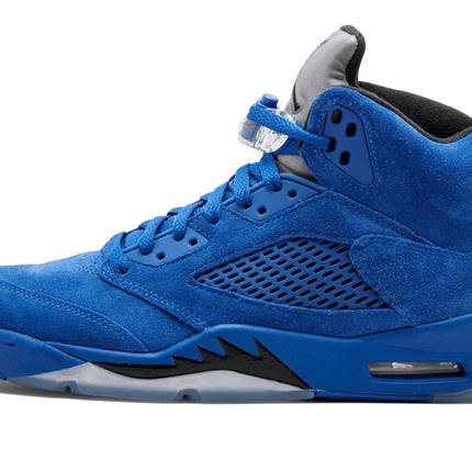 Men's Air Jordan 5 Blue Suede Shoes