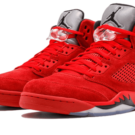 Men's Air Jordan 5 Red Suede Shoes