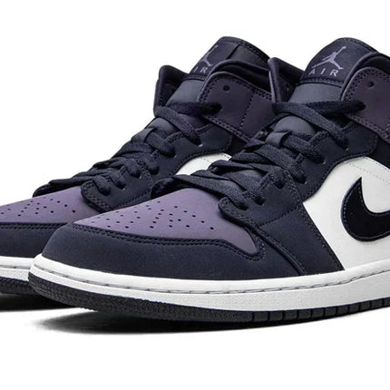 Men's Air Jordan 1 Mid Black Purple Shoes