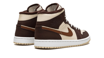 Men's Air Jordan 1 Mid Brown Basalt Fleece Shoes