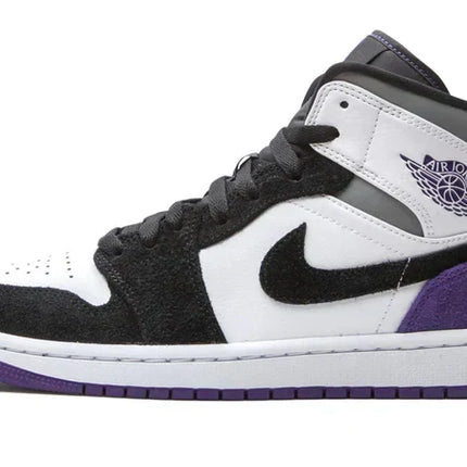 Men's Air Jordan 1 Mid Court Purple Suede Shoes