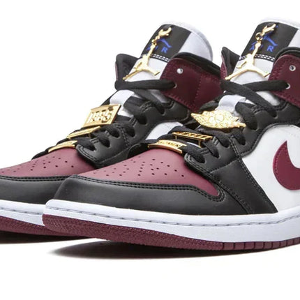Men's Air Jordan 1 Mid Gold Pendants Shoes
