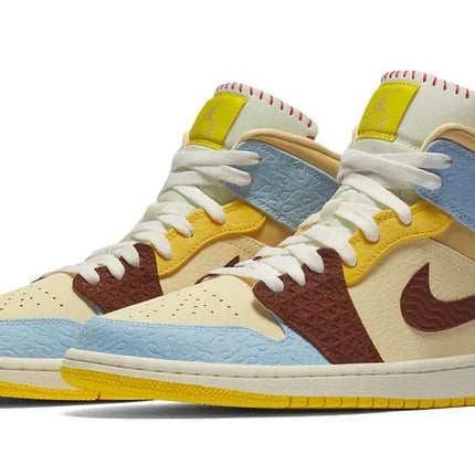 Men's Air Jordan 1 Mid Maison Chateau Rouge Fearless Shoes