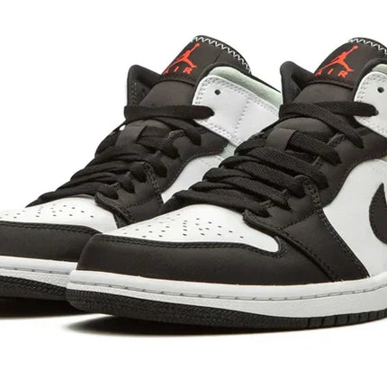 Men's Air Jordan 1 Mid Red Grey Black Toe Shoes