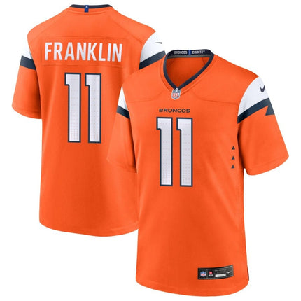 Troy Franklin Denver Broncos 2025 Game Jersey - Orange