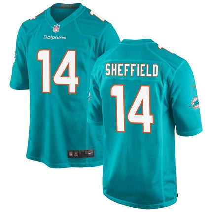 Kendall Sheffield Miami Dolphins 2025 Game Jersey - Aqua