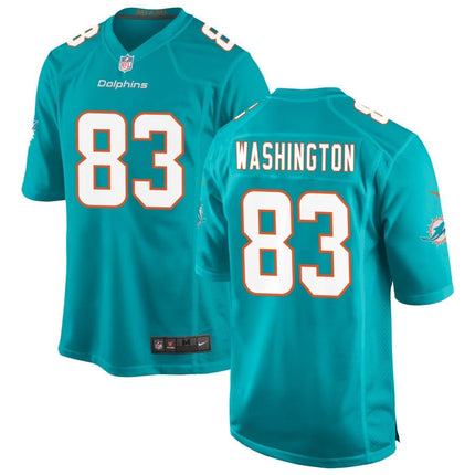 Tahj Washington Miami Dolphins 2025 Game Jersey - Aqua