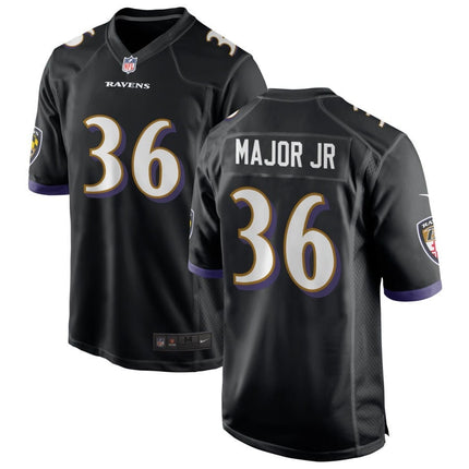 Marcus Major Jr. Baltimore Ravens 2025 Alternate Game Jersey - Black
