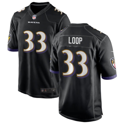 Tyler Loop Baltimore Ravens 2025 Alternate Game Jersey - Black