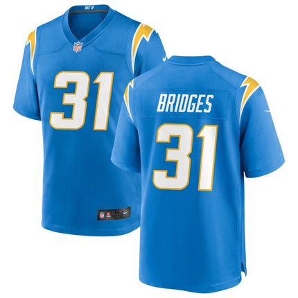 Trikweze Bridges Los Angeles Chargers 2025 Game Jersey - Powder Blue