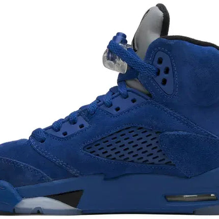 Men's Air Jordan 5 Blue Suede Shoes