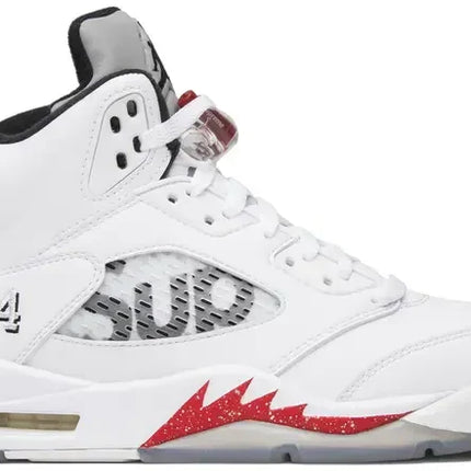 Men's Supreme x Air Jordan 5 Retro 'White' Shoes