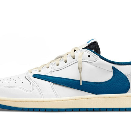 Men's Travis Scott x Air Jordan 1 Low 'White Blue' Shoes
