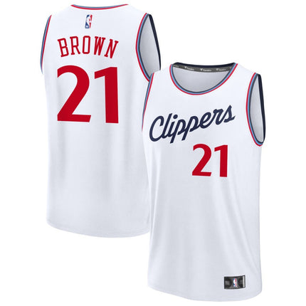 Kobe Brown LA Clippers 2025 Association Edition Jersey - White