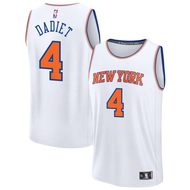 Pacome Dadiet New York Knicks 2025 Association Edition Fast Break Jersey - White