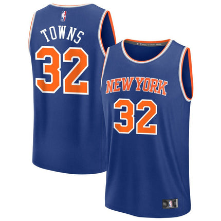 Karl-Anthony Towns New York Knicks 2025 Icon Edition Fast Break Jersey - Blue