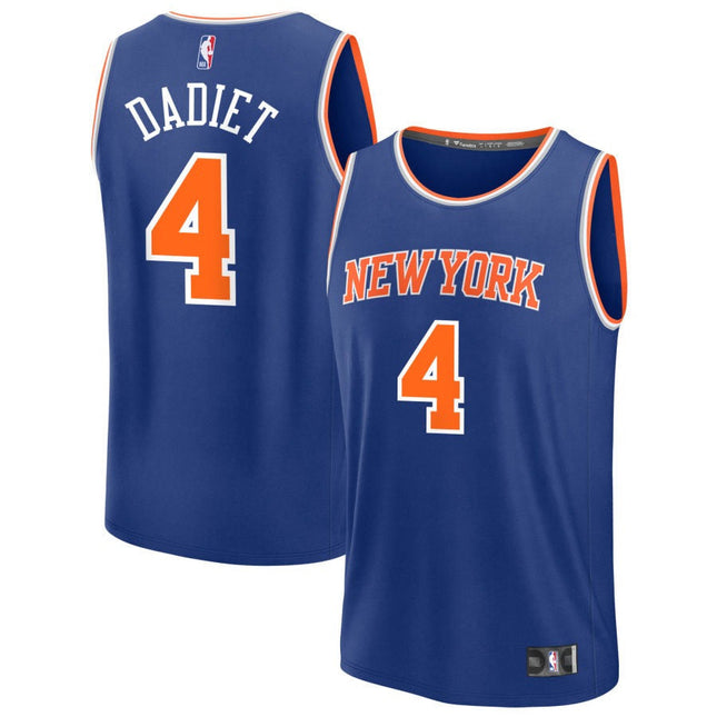 Pacome Dadiet New York Knicks 2025 Icon Edition Fast Break Jersey - Blue