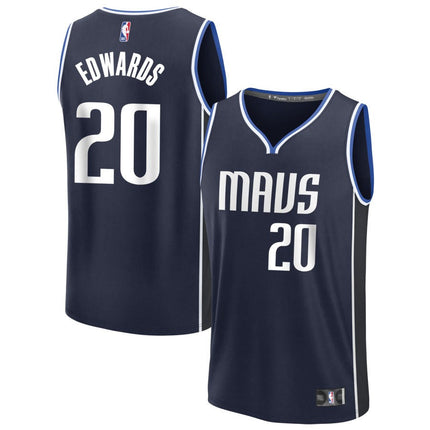 Kessler Edwards Dallas Mavericks 2025 Statement Edition Fast Break Jersey - Navy