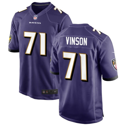 Carson Vinson Baltimore Ravens 2025 Game Jersey - Purple