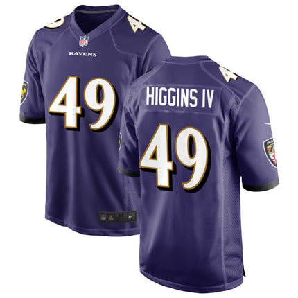 Jay Higgins Baltimore Ravens 2025 Game Jersey - Purple