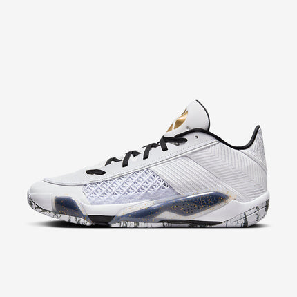 Men's Nike Air Jordan 38 White Metallic Gold Shoes
