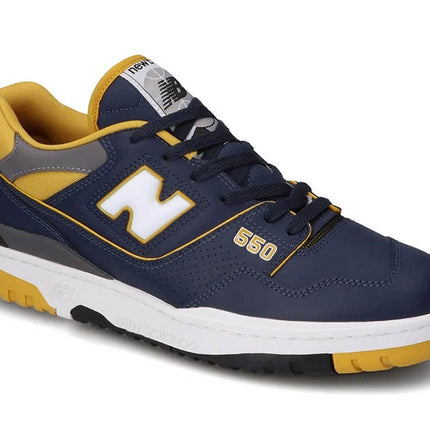 Men's New Balance 550 Navy Yellow Shoes