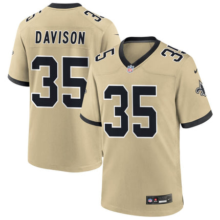 Elliott Davison New Orleans Saints 2025 Gameday Golds Alternate Game Jersey - Gold