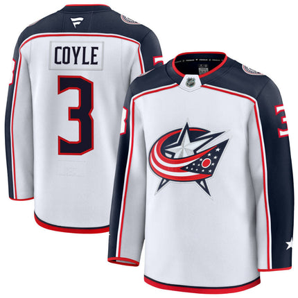 Charlie Coyle Columbus Blue Jackets 2025 Away Jersey - White