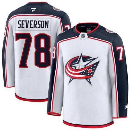 Damon Severson Columbus Blue Jackets 2025 Away Jersey - White