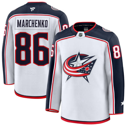 Kirill Marchenko Columbus Blue Jackets 2025 Away Jersey - White