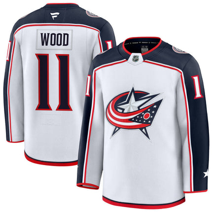 Miles Wood Columbus Blue Jackets 2025 Away Jersey - White
