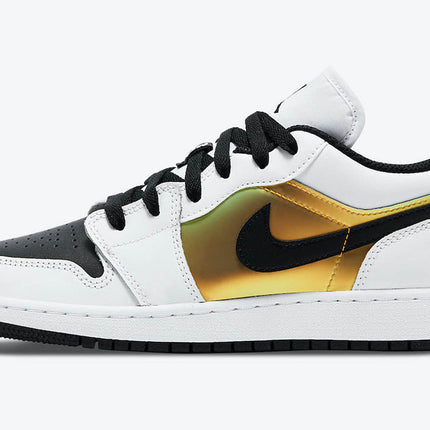 Men's Air Jordan 1 Low 'White Black-Metallic Gold' Shoes