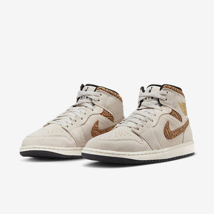 Men's Air Jordan 1 Mid 'Brown Elephant' Shoes